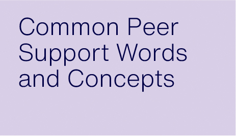 Common Peer Support Words and Concepts image. Click to go to the Common Peer Support Words and Concepts page.